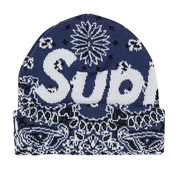 Supreme Other - Supreme FW24 Bandana Big Logo Beanie Navy
